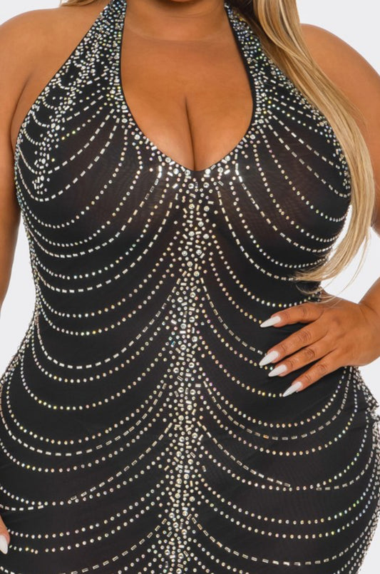 Rhinestone Runway Midi Dress